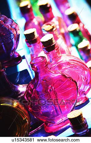 Colorful glass bottles View Large Photo Image Stock Image - Colorful glass bottles. Fotosearch