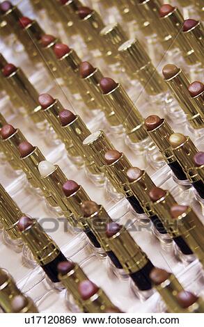 Stock Photo - Rows of lipsticks. Fotosearch