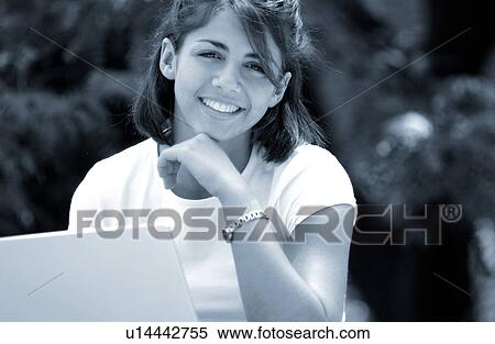 Stock Photography - Girl studying. Fotosearch