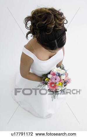 Bride with bouquet View Large Photo Image Stock Image - Bride with bouquet. Fotosearch
