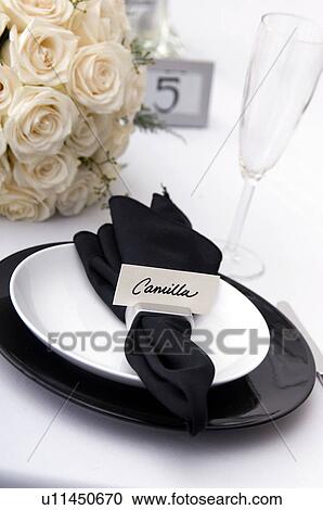 Wedding reception formal place setting View Large Photo Image Stock Image - Wedding reception formal place setting. Fotosearch