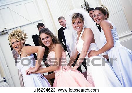 Stock Image - Bridal party dancing. Fotosearch