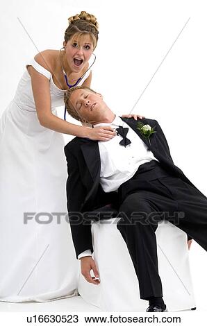 Stock Image - Bride and groom. Fotosearch