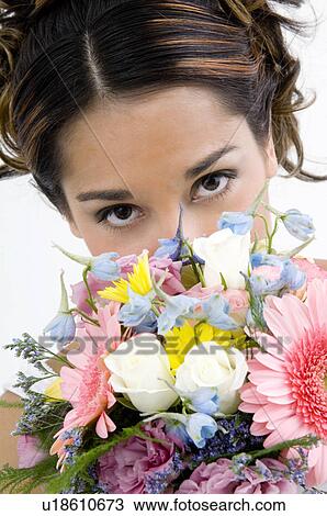 Bride with bouquet View Large Photo Image Stock Image - Bride with bouquet. Fotosearch