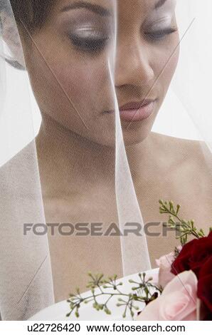 Stock Image - Bride with bouquet. Fotosearch