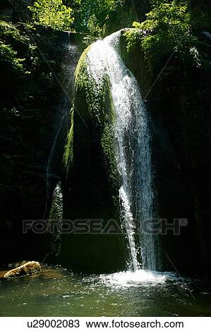Stock Image - Waterfall in the forest. Fotosearch
