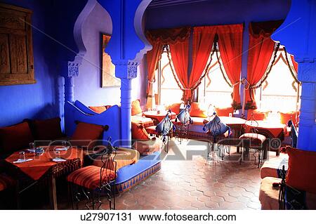 Stock Image - Interior of Moroccan cafe. Fotosearch