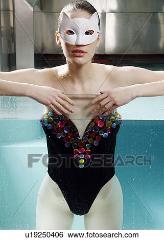 Woman portrait in spa swimming pool View Large Photo Image Stock Photograph - Woman portrait in spa swimming pool. Fotosearch