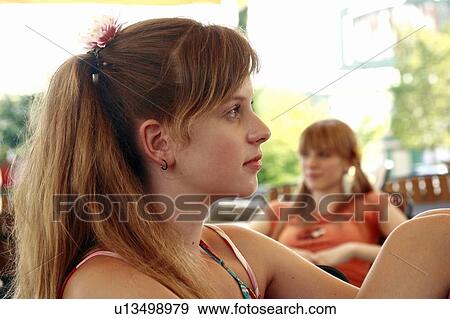 Closeup of female teenager View Large Photo Image Stock Photo - Closeup of female teenager. Fotosearch