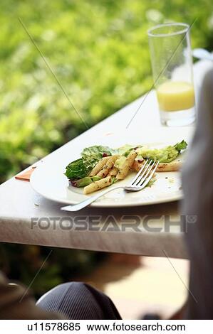 Plate of eaten food and glass of orange juice View Large Photo Image Stock Photography - Plate of eaten food and glass of orange juice. Fotosearch