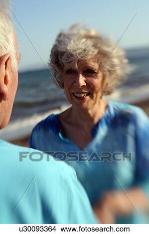 Closeup of senior couple on the beach View Large Photo Image Picture - Closeup of senior couple on the beach. Fotosearch