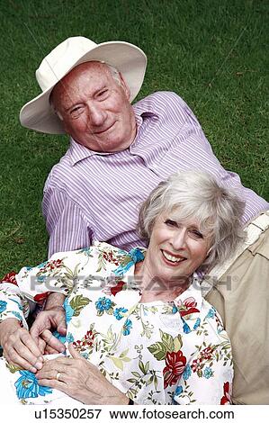 Stock Photo - Senior couple in the park. Fotosearch