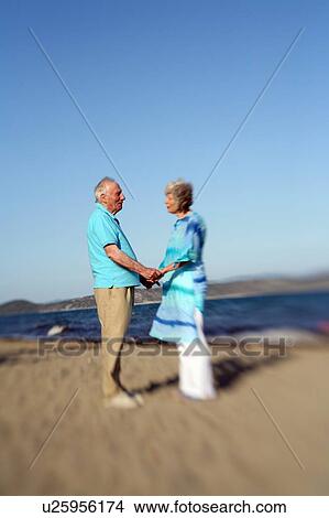 Picture - Senior couple on beach. Fotosearch