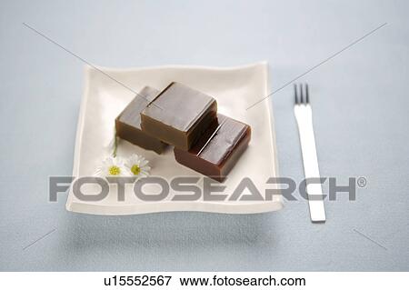 Bean jelly on plate View Large Photo Image Stock Photo - Bean jelly on plate. Fotosearch