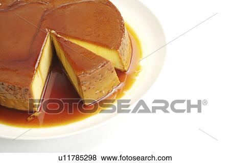 Flan with caramel glaze View Large Photo Image Stock Photo - Flan with caramel glaze . Fotosearch