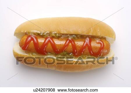 Stock Photo - Hotdog with ketchup. Fotosearch