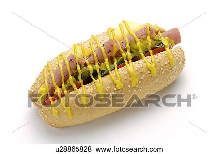 Hotdog with mustard and ketchup View Large Photo Image Stock Photo - Hotdog with mustard and ketchup. Fotosearch