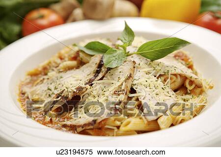 Stock Photography - Pasta on plate, close-up. Fotosearch