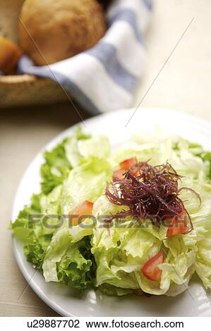 Stock Image - Salad on plate, close-up. Fotosearch
