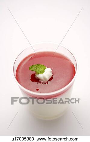 Stock Image - Strawberry-Rhubarb Pudding . Fotosearch