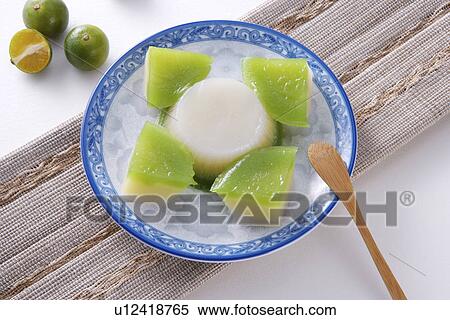 Stock Photography - Custard With Coconut Sauce. Fotosearch