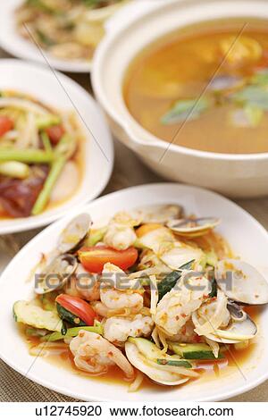 Fried Seafood In Spicy Sauce View Large Photo Image Stock Image - Fried Seafood In Spicy Sauce. Fotosearch