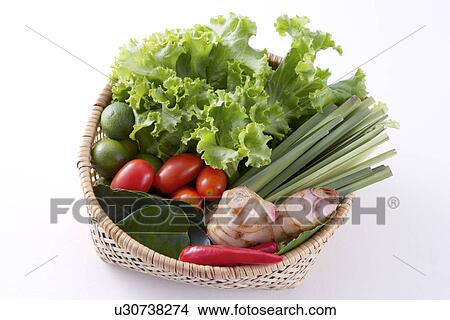 Ingredients in bamboo basket View Large Photo Image Picture - Ingredients in bamboo basket. Fotosearch