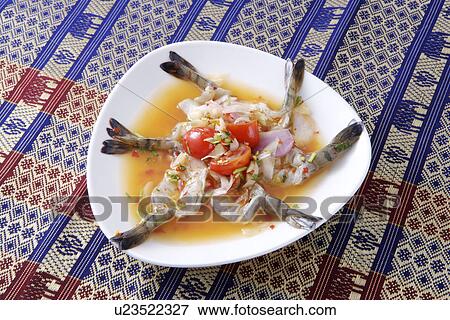 Spicy & Sour Raw Shrimp View Large Photo Image Stock Photo - Spicy & Sour Raw Shrimp. Fotosearch