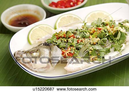 Steamed Fish With Lemon Sauce View Large Photo Image Stock Photo - Steamed Fish With Lemon Sauce. Fotosearch