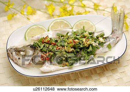 Steamed Fish With Lemon Sauce View Large Photo Image Stock Photo - Steamed Fish With Lemon Sauce. Fotosearch