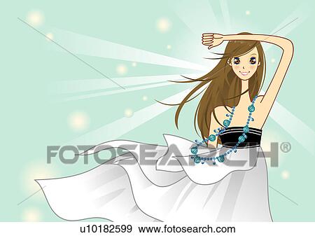 Brown Hair, Brown Eyes, Looking at the Camera View Large Illustration Stock Illustration - Brown Hair, Brown Eyes, Looking at the Camera. Fotosearch