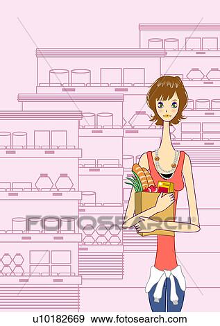 Short Hair, Brown Hair, Green Eyes View Large Illustration Stock Illustration - Short Hair, Brown Hair, Green Eyes. Fotosearch