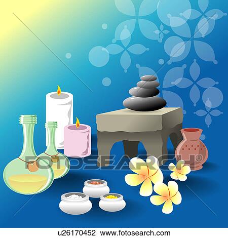 Aromatherapy utensils View Large Illustration Drawing - Aromatherapy utensils. Fotosearch