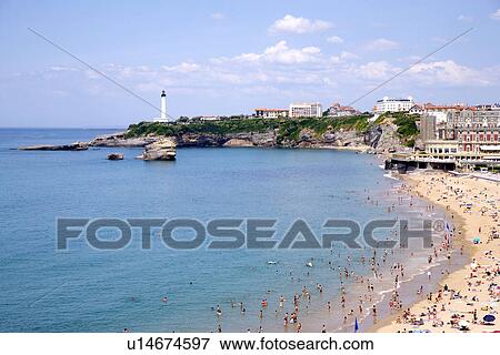 Beach in Biarritz, South France View Large Photo Image Stock Photo - Beach in Biarritz, South France. Fotosearch