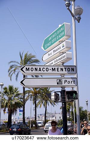 Stock Photo - Road sign in Nice, South France. Fotosearch