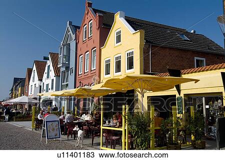 Stock Image - Street scene with stalls. Fotosearch