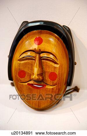Asia, South Korea, Traditional Korean carved wooden mask, front view, close-up View Large Photo Image Stock Image - Asia, South Korea, Traditional Korean carved wooden mask, front view, close-up. Fotosearch
