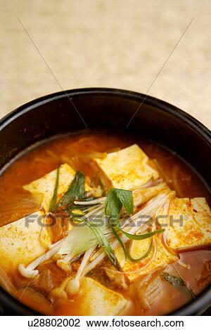 Stock Image - Bowl of soy bean and bok choy. Fotosearch