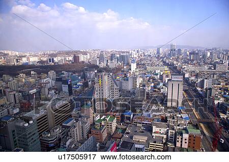 Cityscape, aerial view, Korea View Large Photo Image Stock Photo - Cityscape, aerial view, Korea. Fotosearch