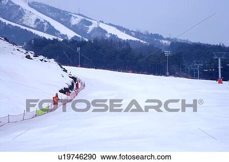 Stock Image - Ski resort, Korea. Fotosearch