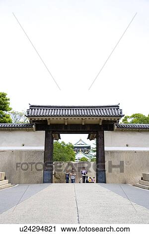 Stock Image - Doorway to Osaka Castle, Japan . Fotosearch