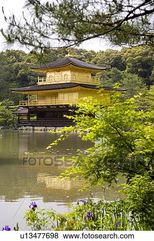 Japan, Kyoto, Kinkakuji Temple in garden on lake View Large Photo Image Stock Photo - Japan, Kyoto, Kinkakuji Temple in garden on lake. Fotosearch