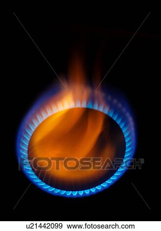 Stock Photo - Flames of gas stove . Fotosearch