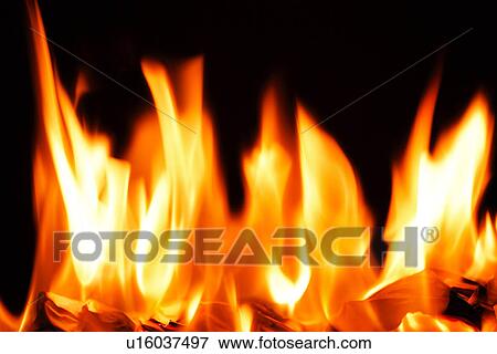 Flames on black View Large Photo Image Stock Photo - Flames on black . Fotosearch