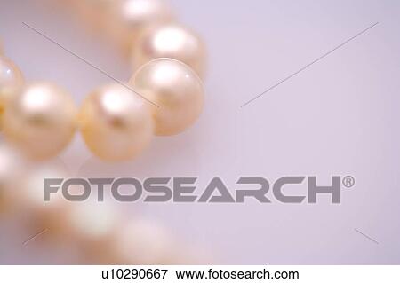 Pearl necklace, close-up View Large Photo Image Stock Photo - Pearl necklace, close-up. Fotosearch