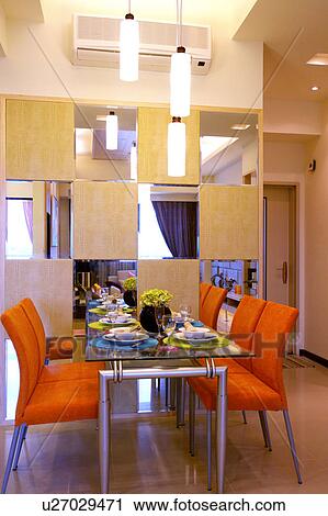 Stock Image - Dining room in modern home. Fotosearch