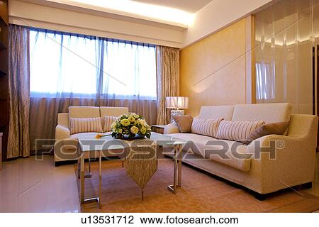Living room in modern home View Large Photo Image Stock Image - Living room in modern home . Fotosearch
