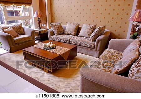 Stock Photo - Living room in modern home . Fotosearch