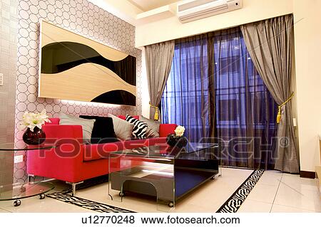 Stock Photo - Living room in modern home . Fotosearch