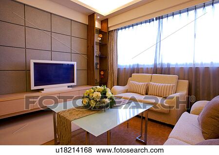 Stock Photo - Living room in modern home . Fotosearch